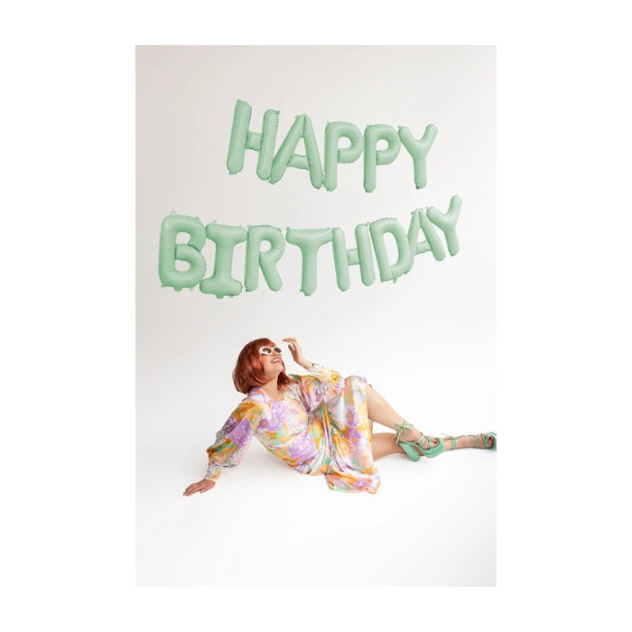 Happy Birthday folieballonnen Groen 340x25cm