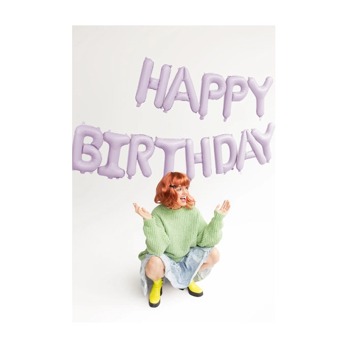 Happy Birthday folieballonnen Paars 340x25cm
