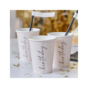 Happy Birthday papieren bekers 8 stuks 250ml