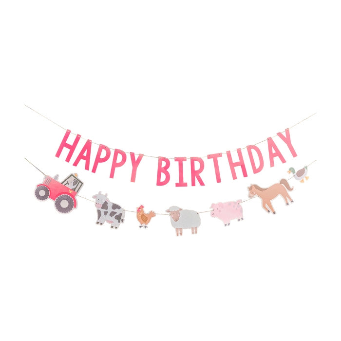 Happy Birthday slinger boerderij dieren 4m