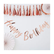 Happy Birthday slinger Rosé Goud 180x19cm