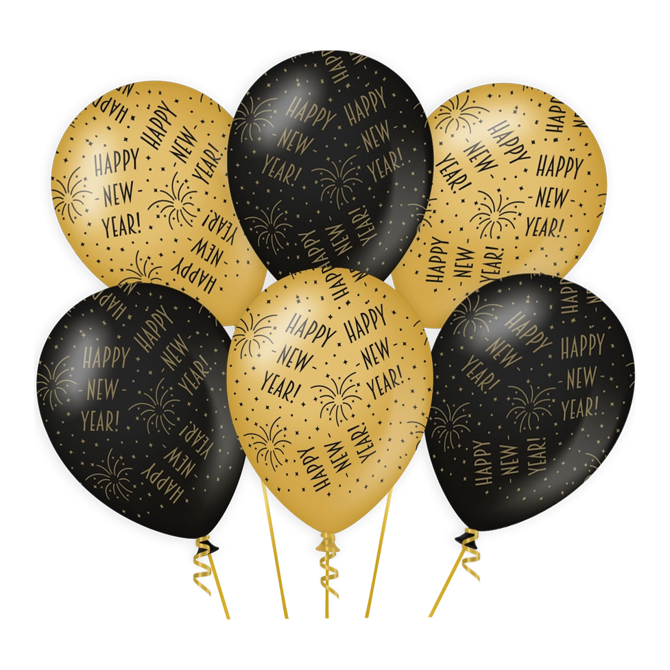 Happy new Year ballonnen 30cm 6 stuks