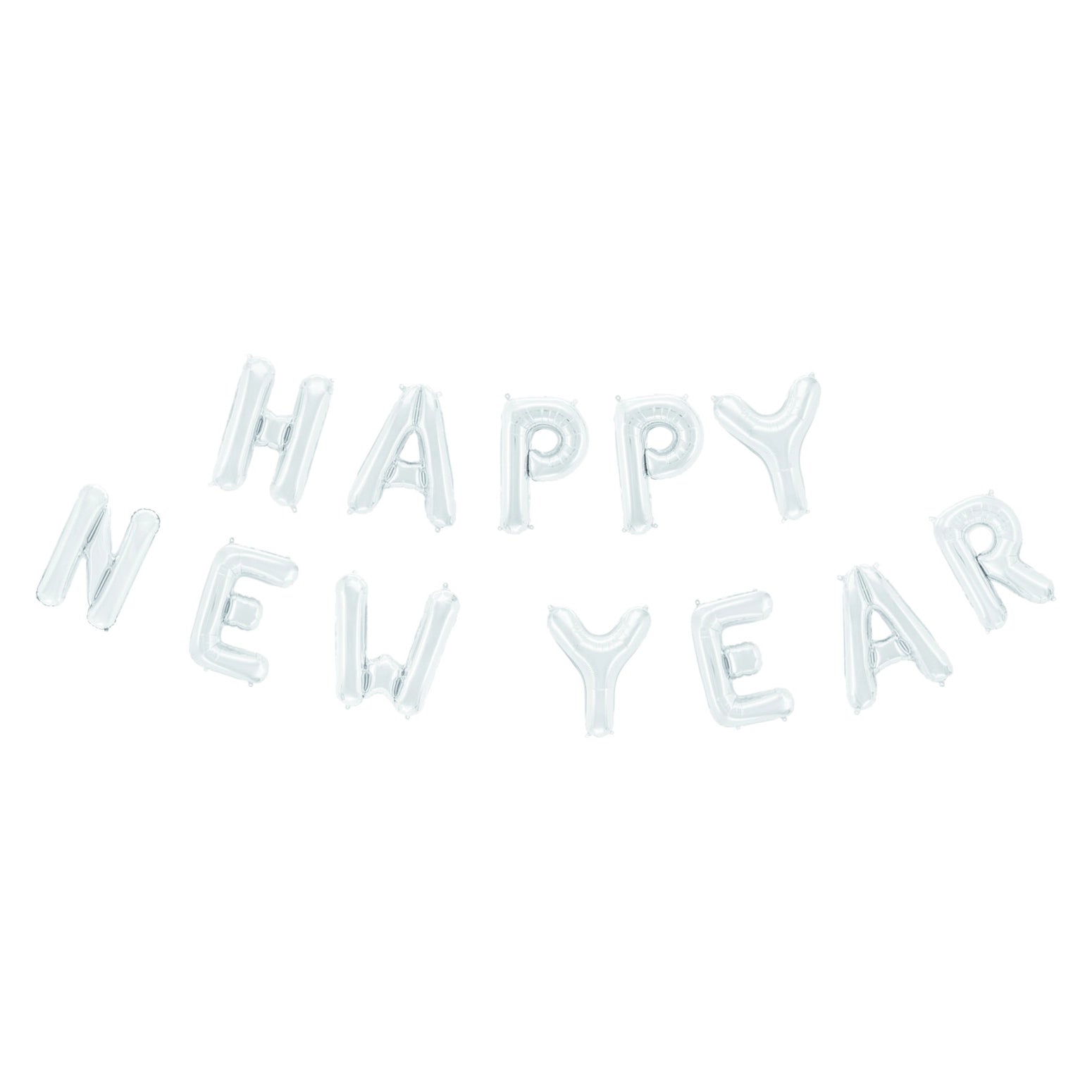 Happy New Year folieballon zilver