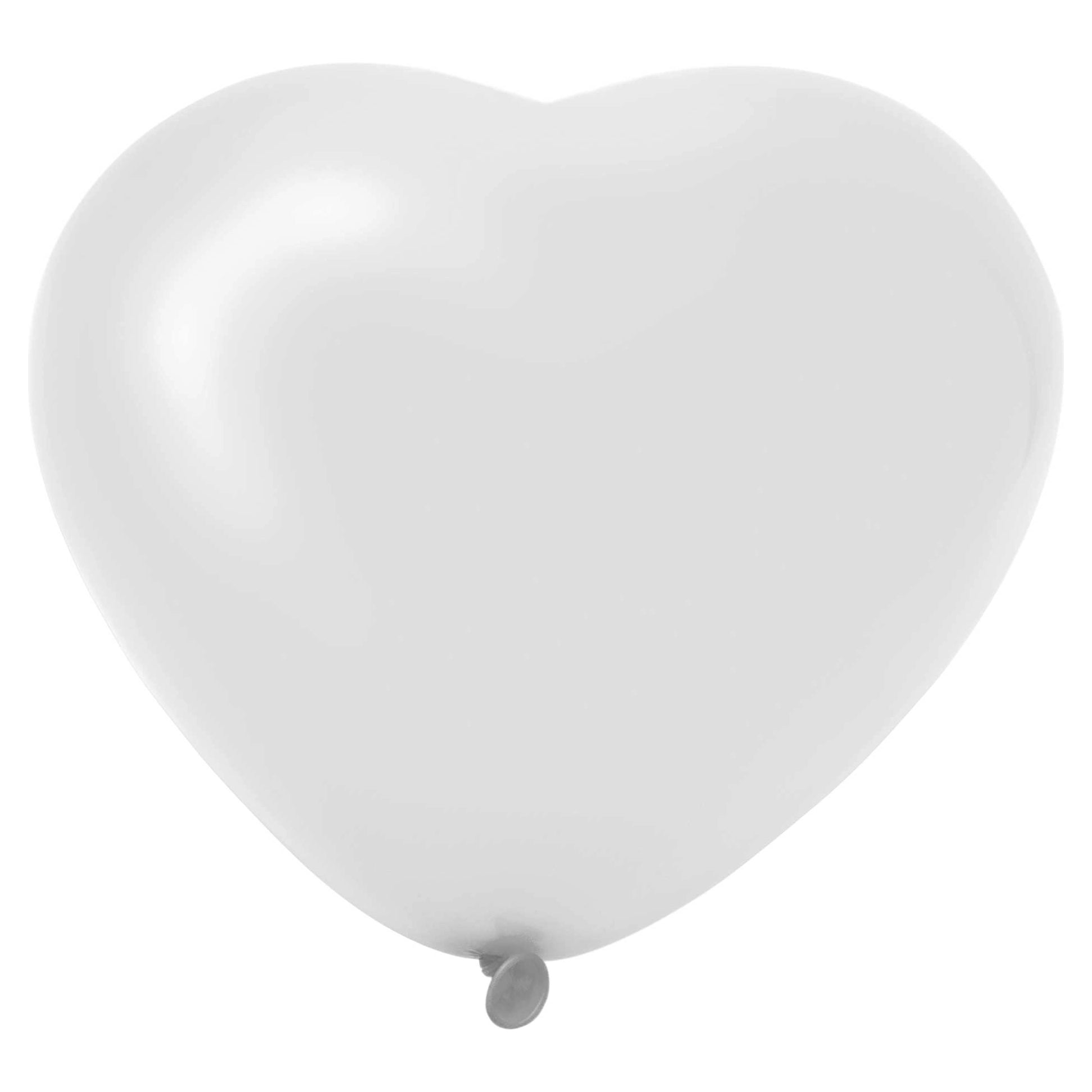 Hartballonnen wit 25cm 6 stuks