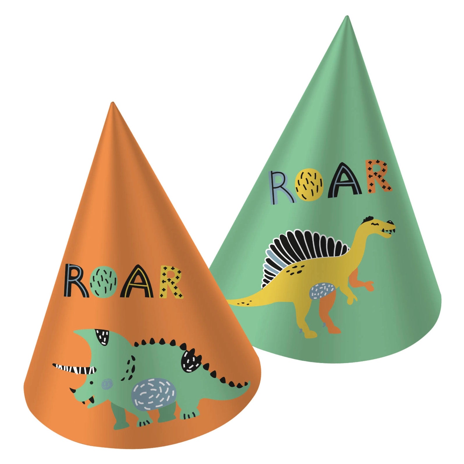 Hoedjes Papier Dino Roars - 6 stuks