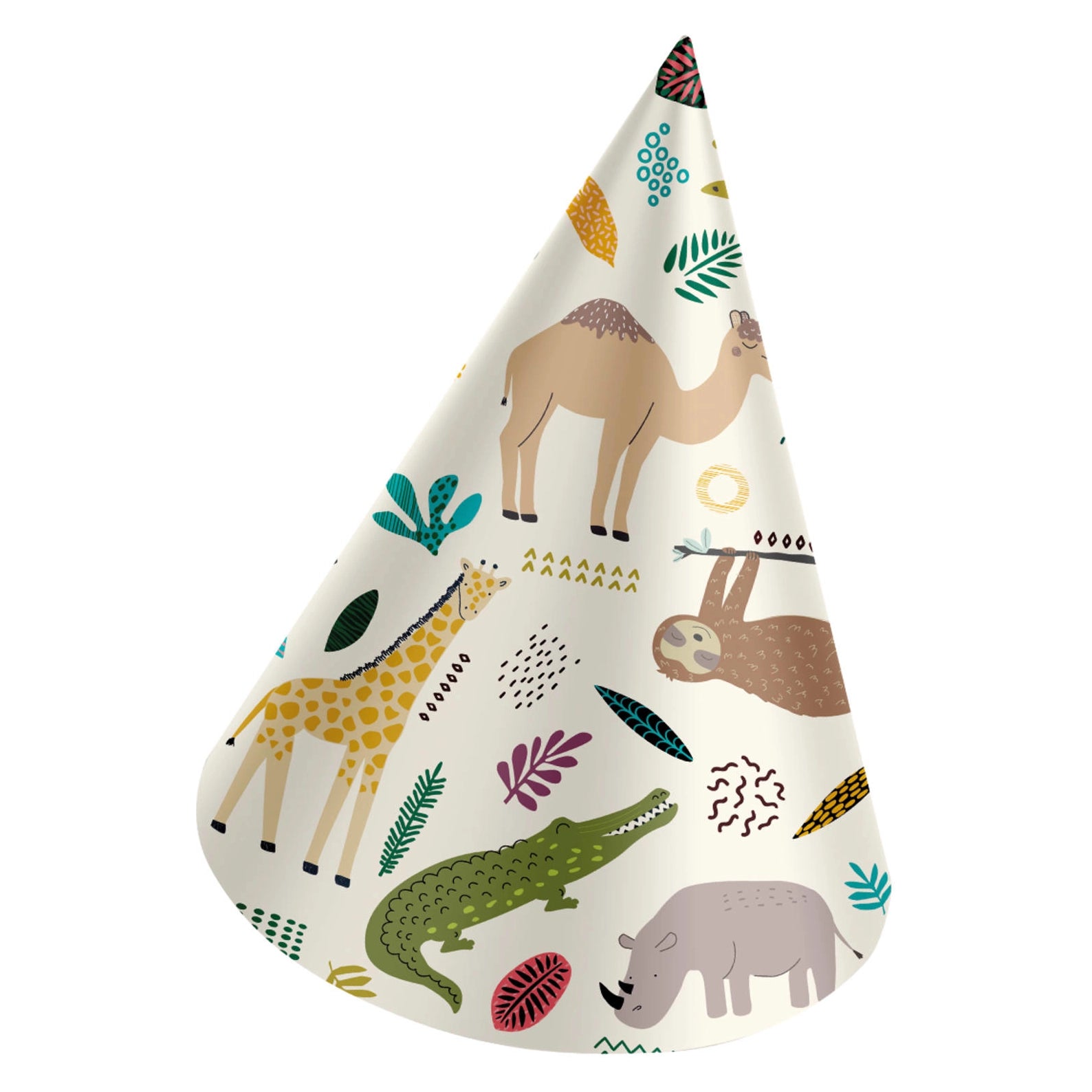 Hoedjes Papier Zoo Party - 6 stuks - 16,5 cm