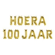 Hoera 100 jaar folieballonnen set goud 41cm