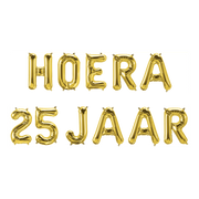 Hoera 25 jaar folieballonnen set goud 41cm