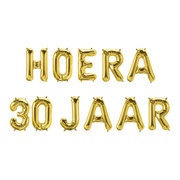 Hoera 30 jaar folieballonnen set goud 41cm