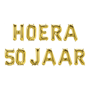 Hoera 50 jaar folieballonnen set goud 41cm