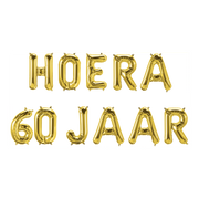 Hoera 60 jaar folieballonnen set goud 41cm