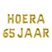 Hoera 65 jaar folieballonnen set goud 41cm