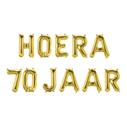 Hoera 70 jaar folieballonnen set goud 41cm
