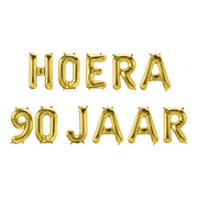 Hoera 90 jaar folieballonnen set goud 41cm