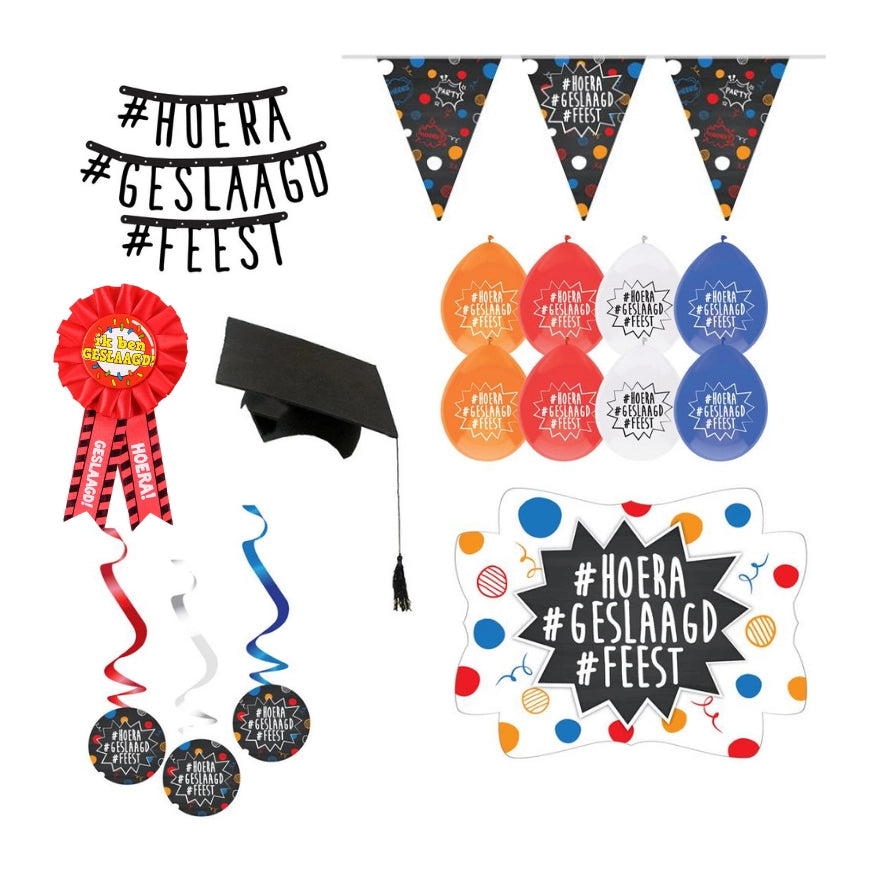 Hoera geslaagd versiering pakket XL
