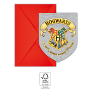 Hogwarts Uitnodigingen met envelop 9x11cm 6 stuks