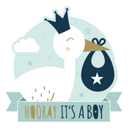 Hooray It's a Boy deurbord 50x50cm