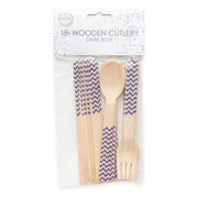 Houten bestek donker blauw
