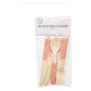 Houten bestek Rood