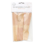 Houten bestek Rose Goud
