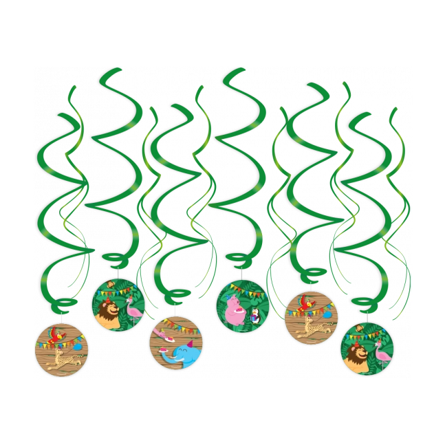 Jungle Dieren - Swirl decoratie - 12 stuks
