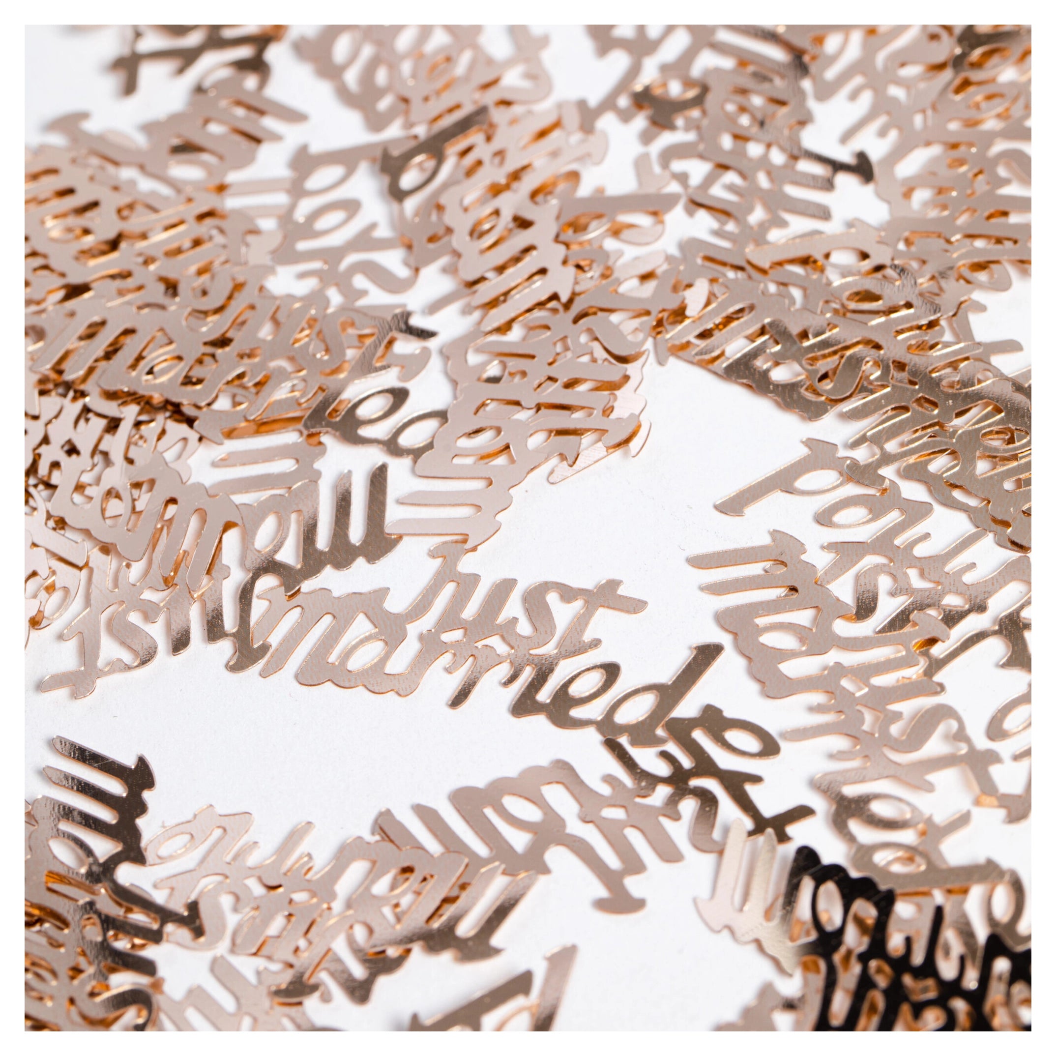 Just married tafelconfetti rose goud
