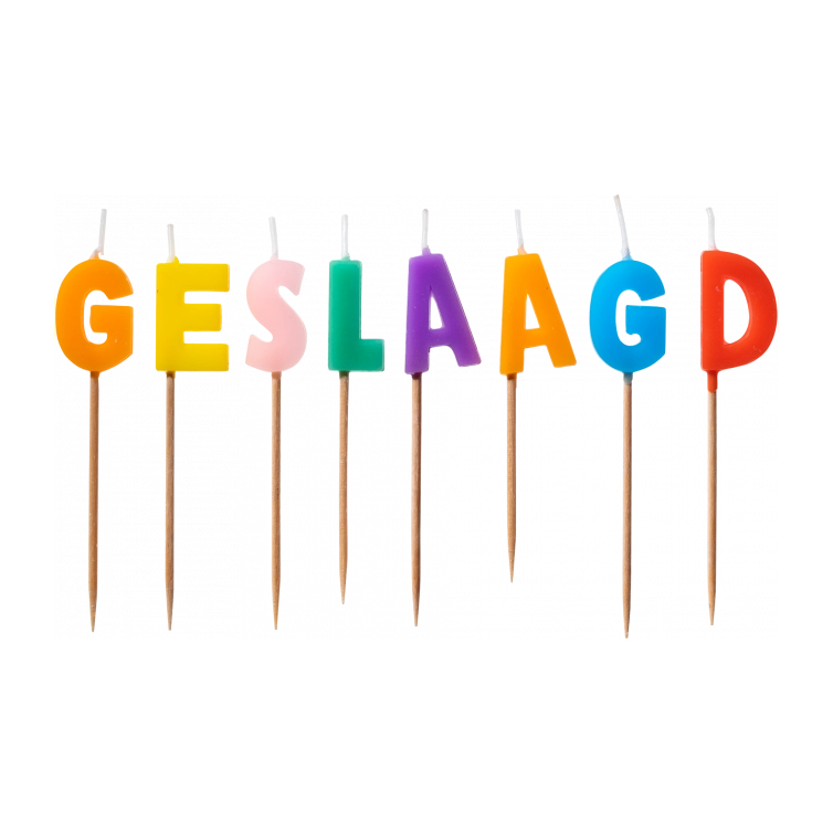 kaarsjes geslaagd multikleur