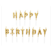 Kaarsjes Happy Birthday goud