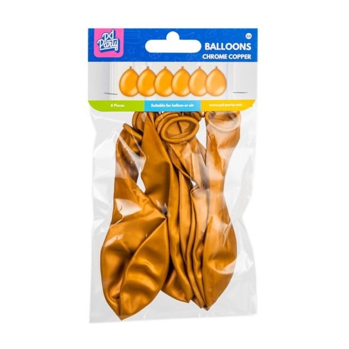 Koper ballonnen chrome 6 stuks