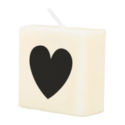 Letter Kaarsje - hartje zwart
