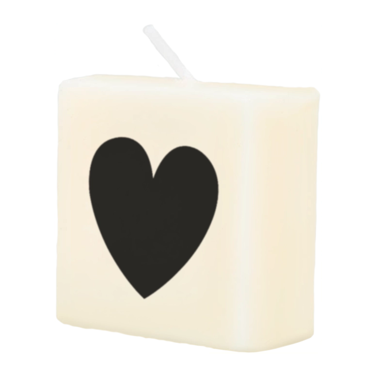 Letter Kaarsje - hartje zwart