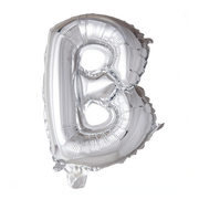 Letterballon B Zilver 41 cm