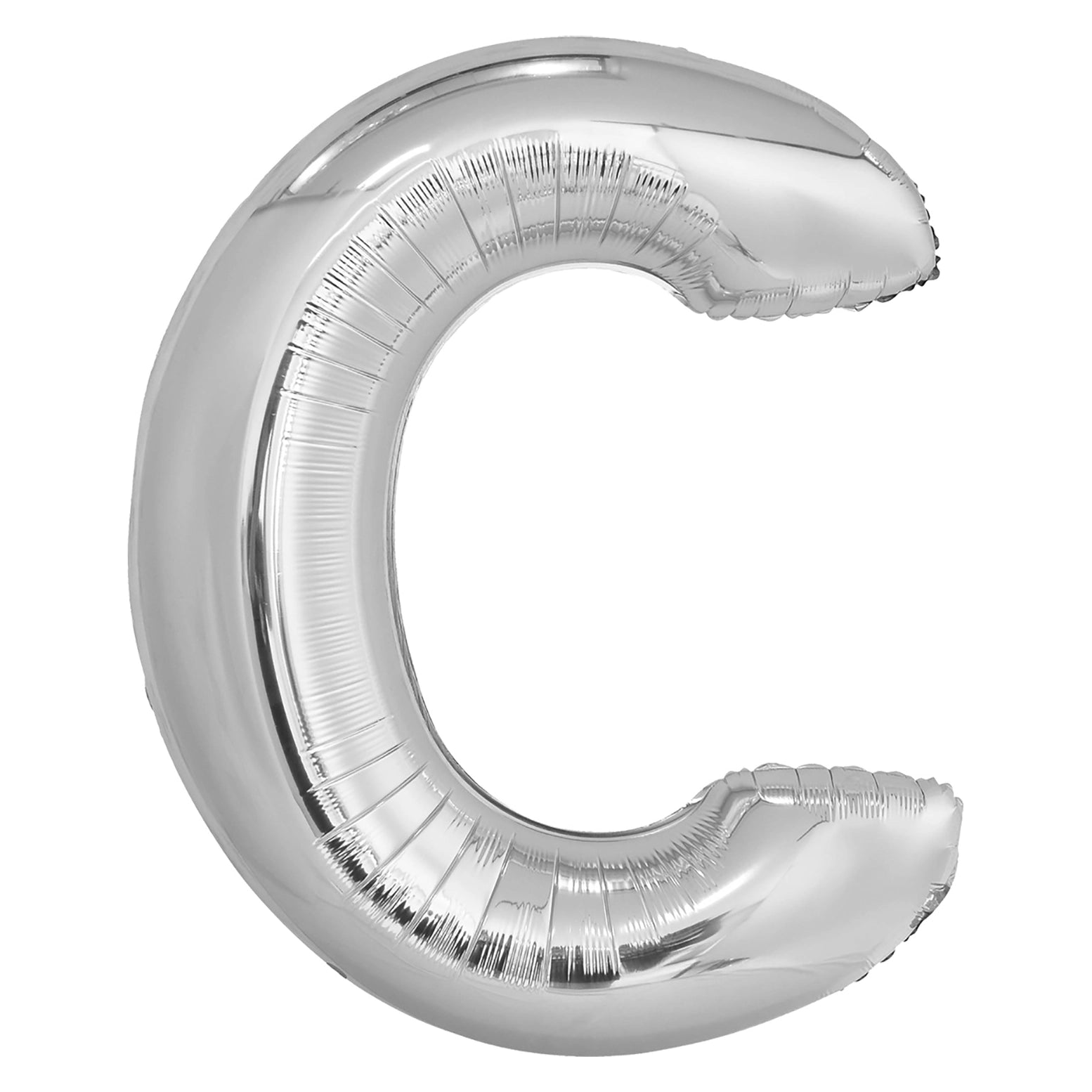 Letterballon C Zilver XL 86cm