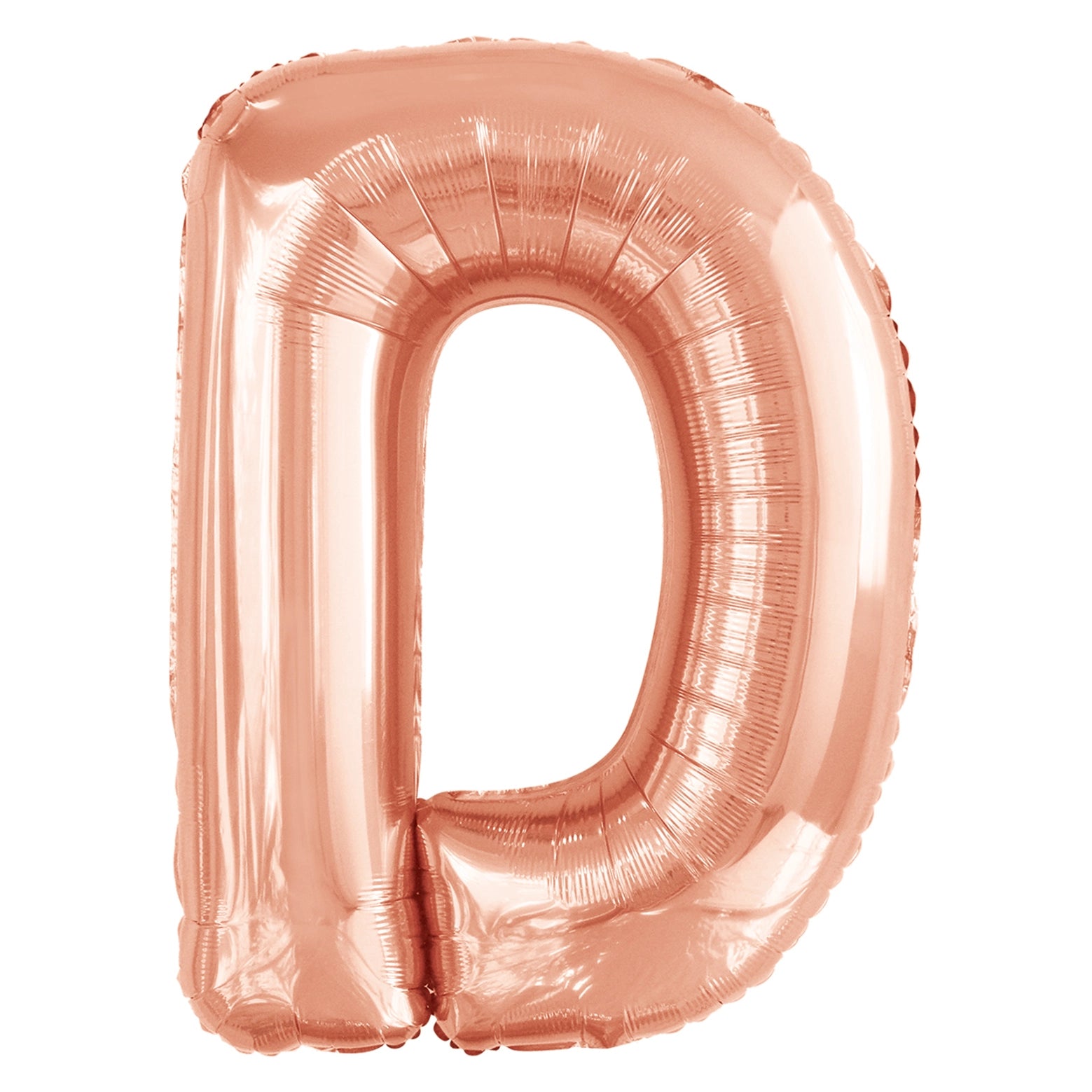 Letterballon D Rose Goud XL 86cm