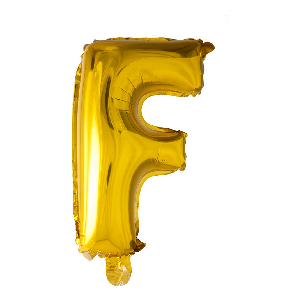 Letterballon F Goud 41 cm