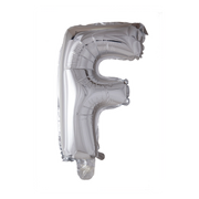 Letterballon F Zilver 41 cm