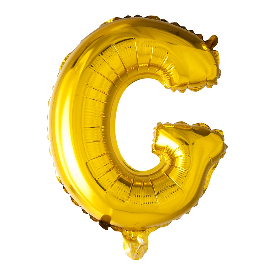 Letterballon G goud - 100 cm