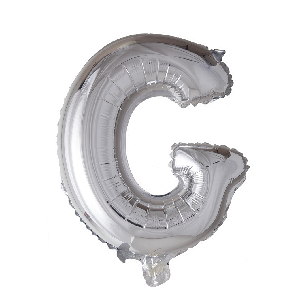 Letterballon G Zilver 41cm