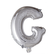 Letterballon G Zilver 41cm