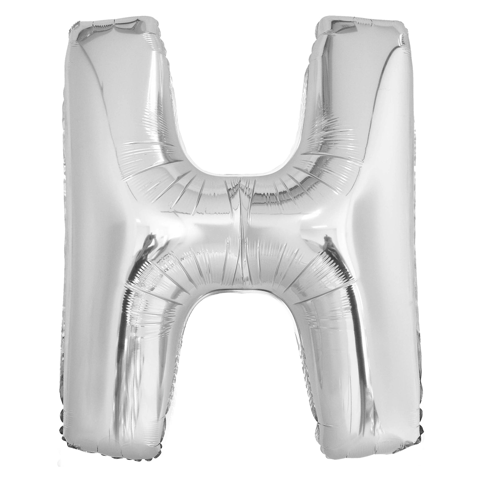 Letterballon H Zilver XL 86cm