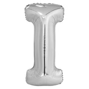 Letterballon I Zilver XL 86cm