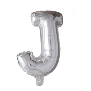 Letterballon J Zilver 41cm