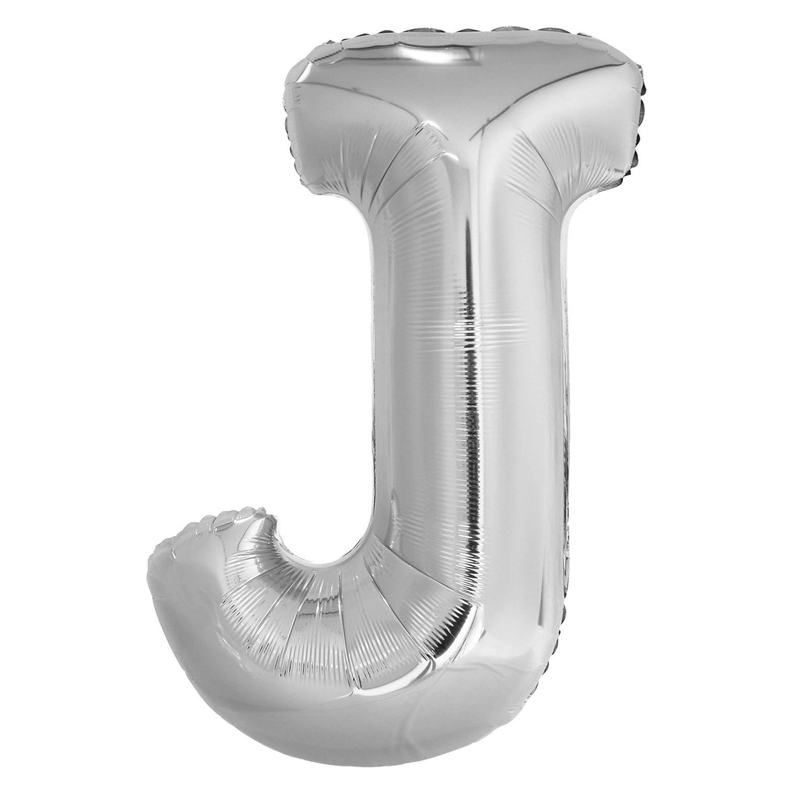 Letterballon J Zilver XL 86cm