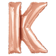Letterballon K Rose Goud XL 86cm