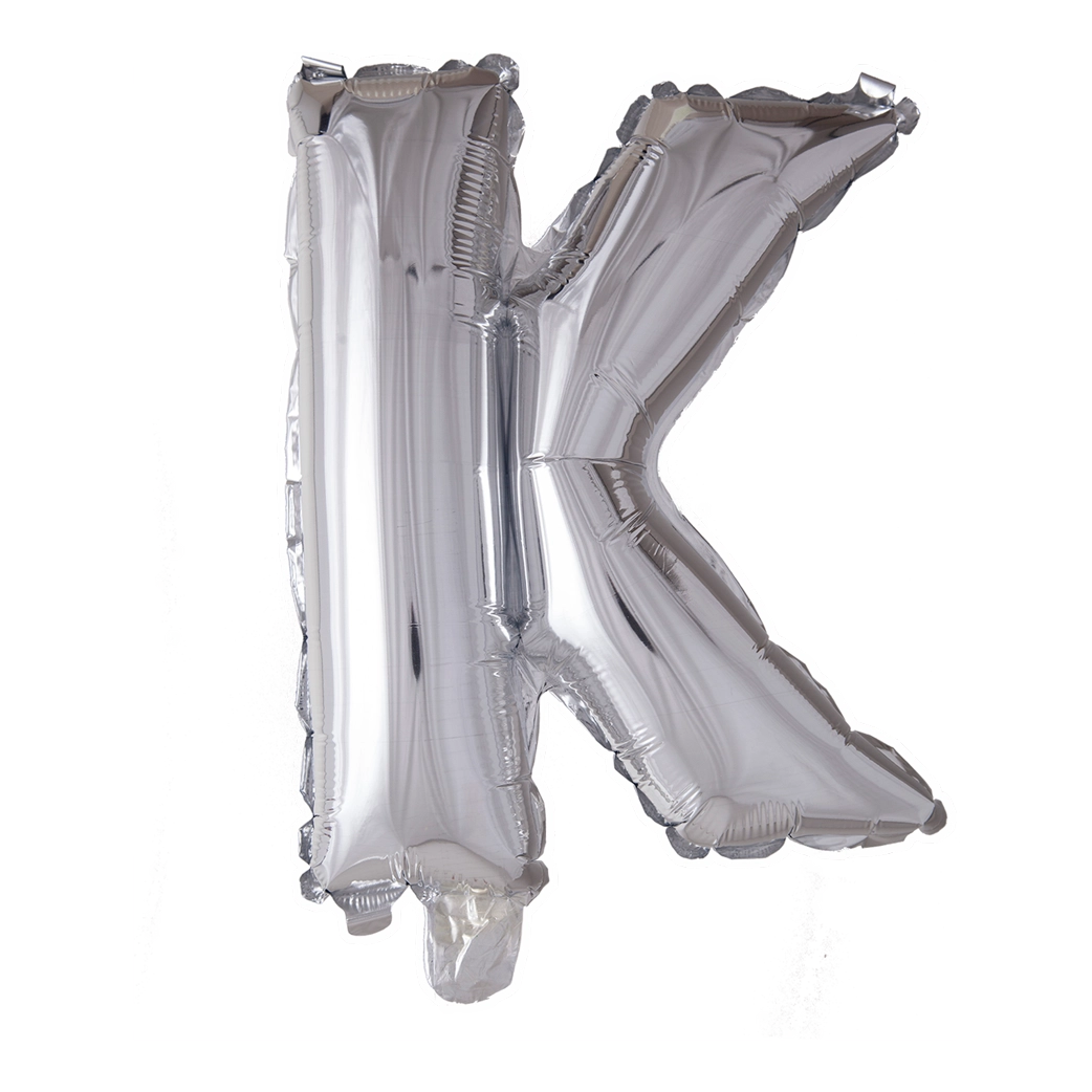 Letterballon K Zilver 41cm
