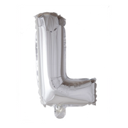 Letterballon L Zilver 41cm