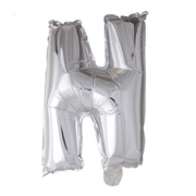 Letterballon N Zilver 41cm