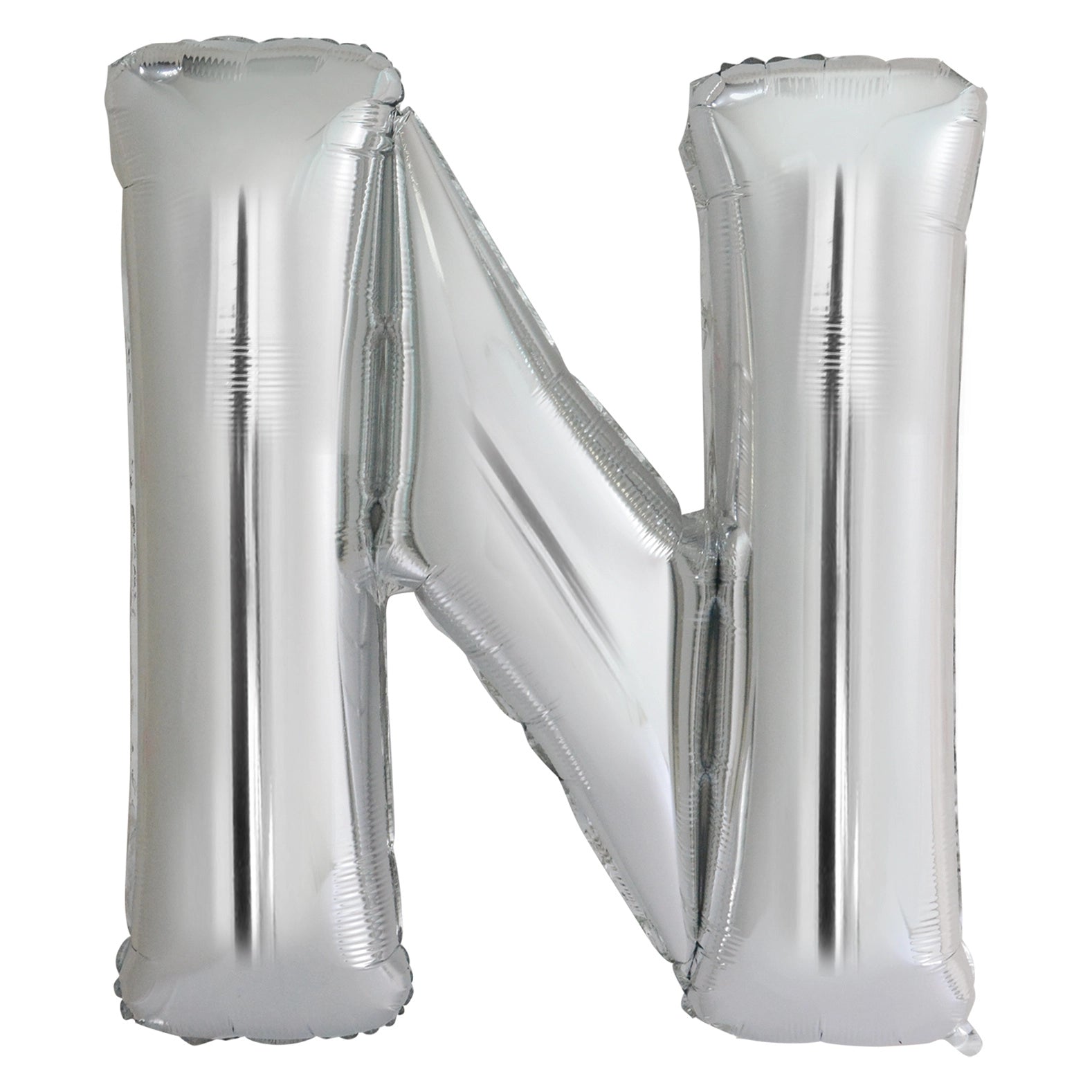 Letterballon N Zilver XL 86cm