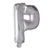 Letterballon P Zilver 41cm