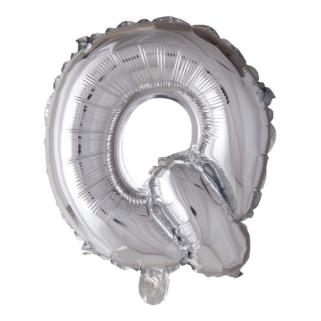 Letterballon Q Zilver 41 cm